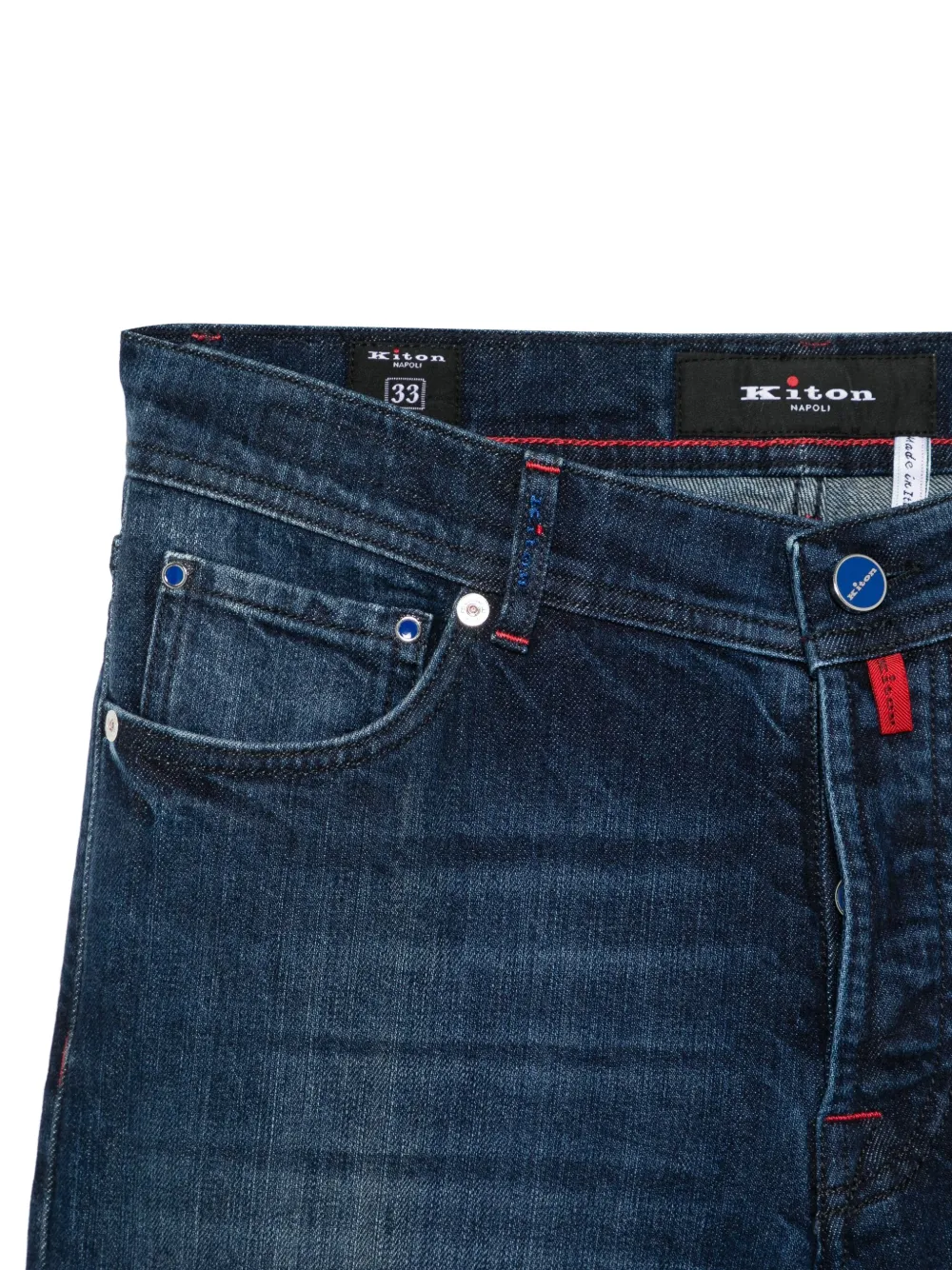 Kiton Jeans met effect Blauw