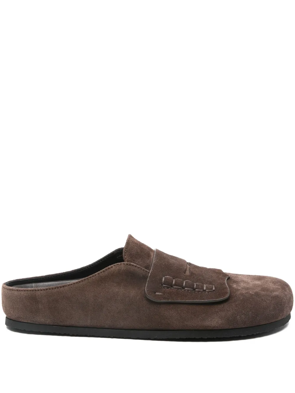 Jacquemus Fringed Suede Mules In Brown