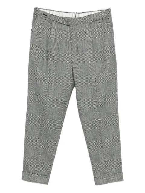 PT Torino checked wool cuffed trousers