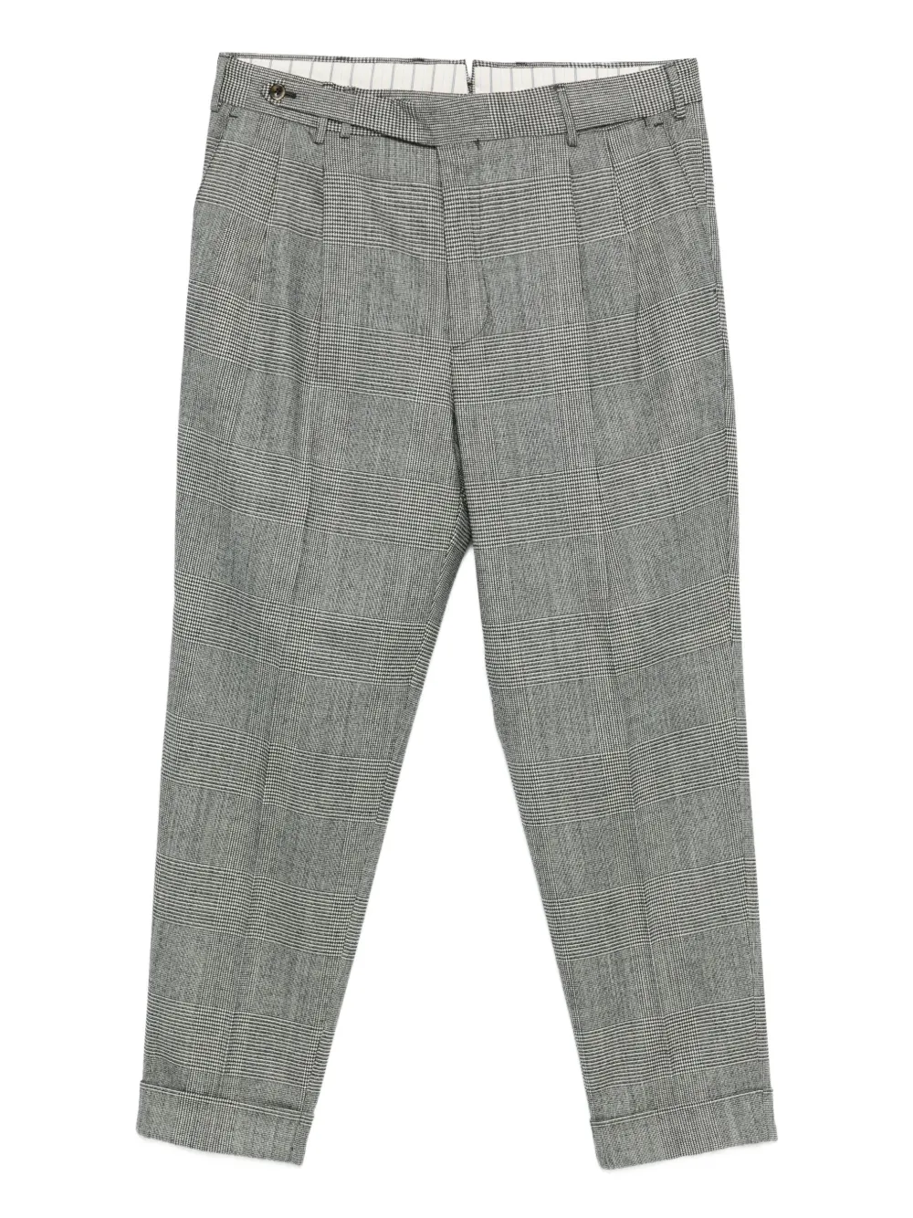PT Torino checked wool cuffed trousers | gris | Image 1