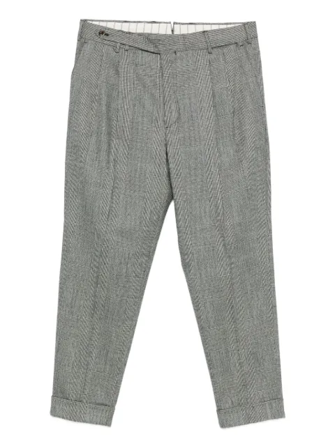 PT Torino checked wool cuffed trousers