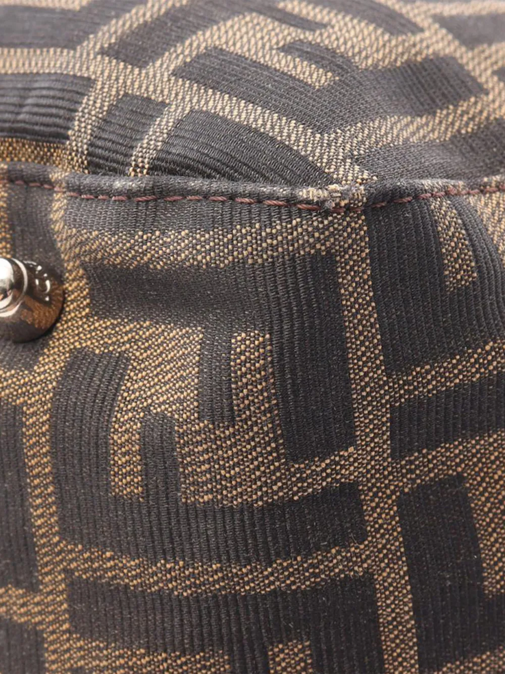 Pre-owned Fendi 2000-2010 Large Zucca Canvas Twins Tote Bag In Brown