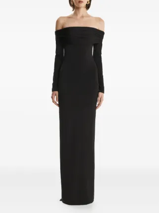 2310 STUDIO バックオープン マキシ ロングドレス 2310 STUDIO off-shoulder long-sleeve Maxi Dress | Black | FARFETCH JO