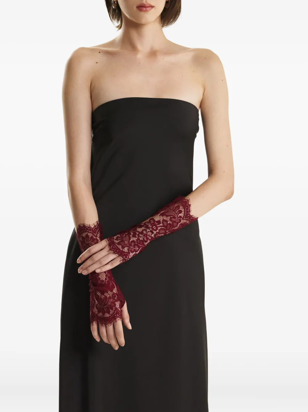 2310 Studio Floral-trimmed Gloves In Red