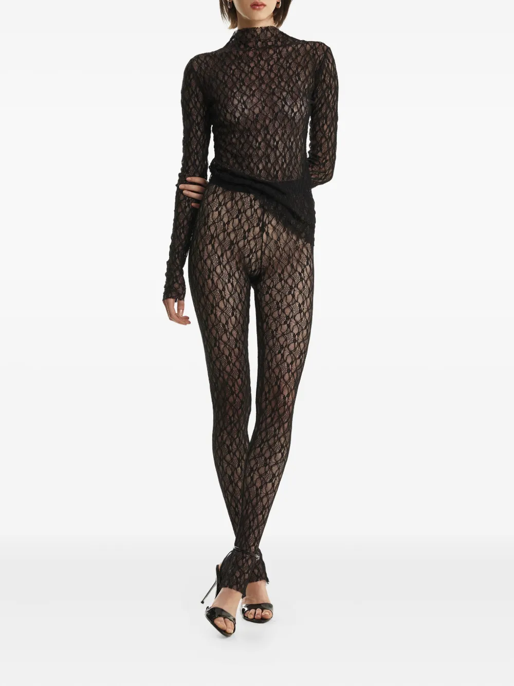2310 STUDIO lace-pattern high-neck top | T-Shirts & Jersey Shirts | Image 2
