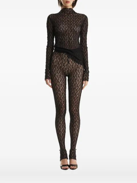 2310 STUDIO lace-pattern high-neck top