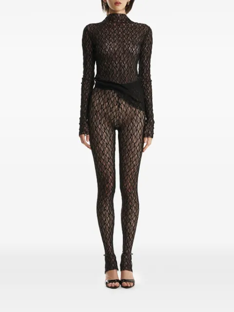 2310 STUDIO lace-pattern high-neck top