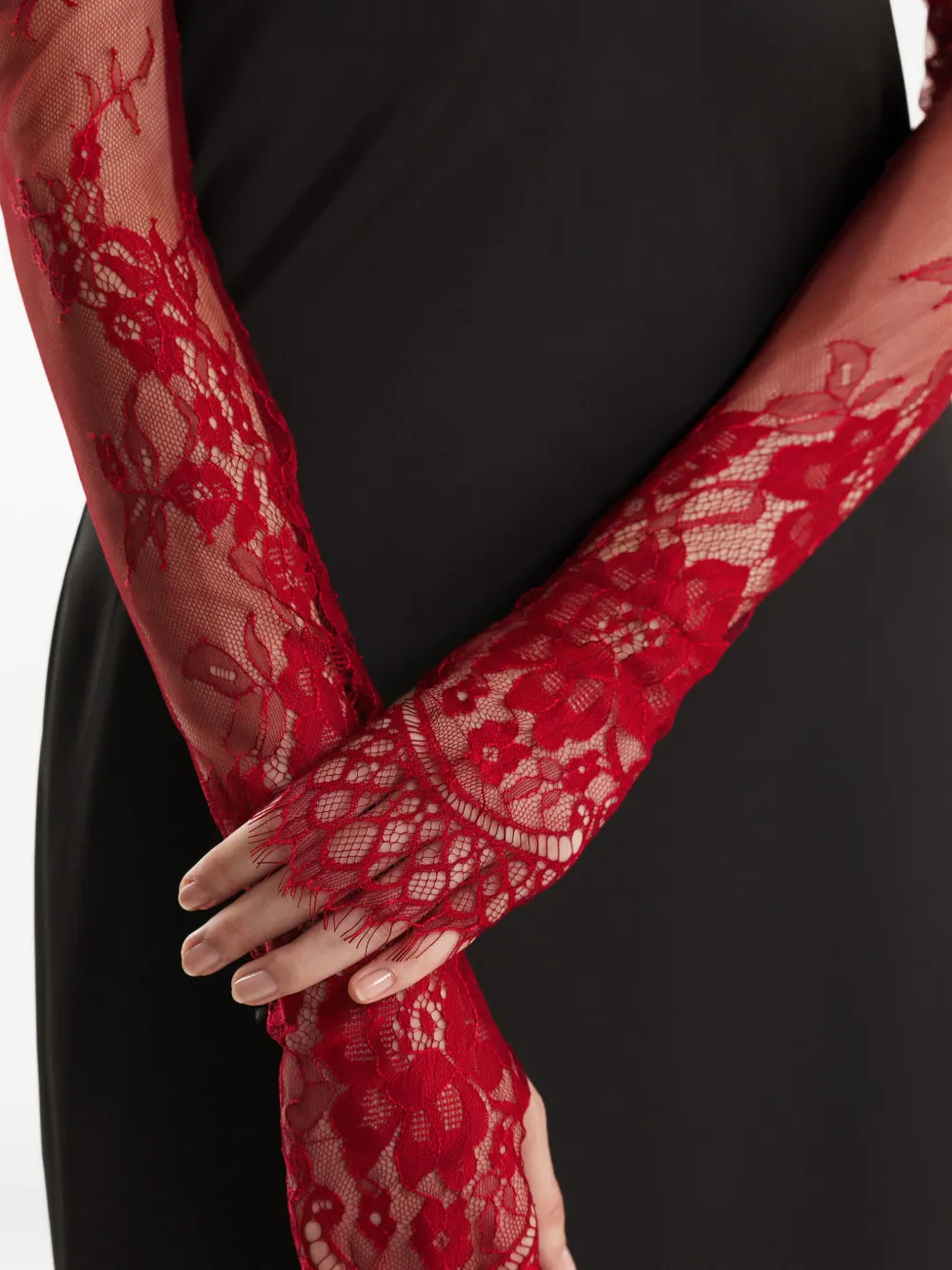 2310 STUDIO lace-floral gloves | Image 2