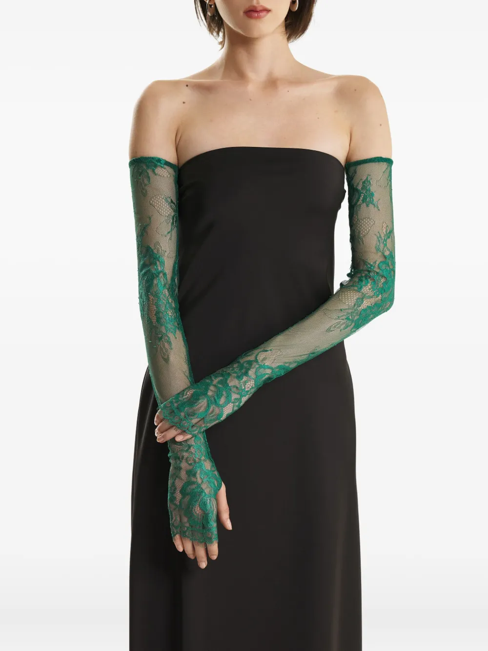 2310 STUDIO floral-lace gloves | Green | Image 1