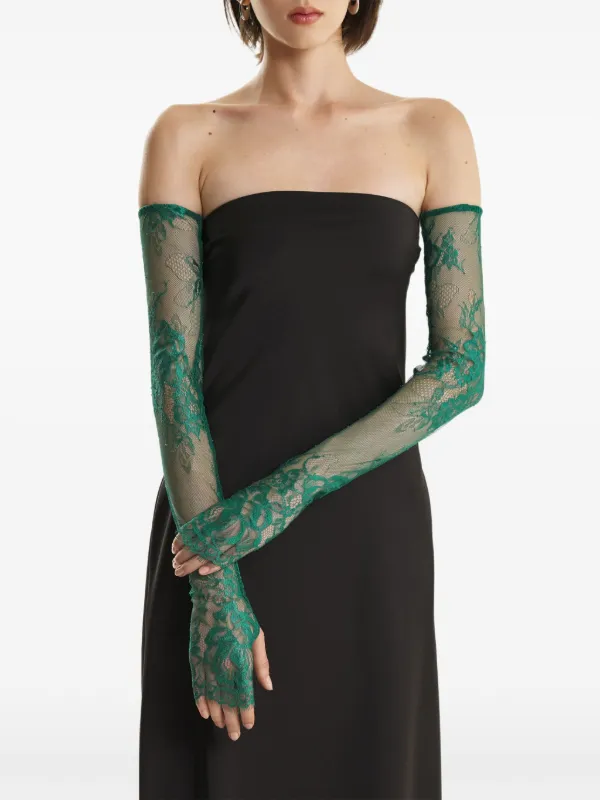 2310 Studio Floral Lace Gloves - Green