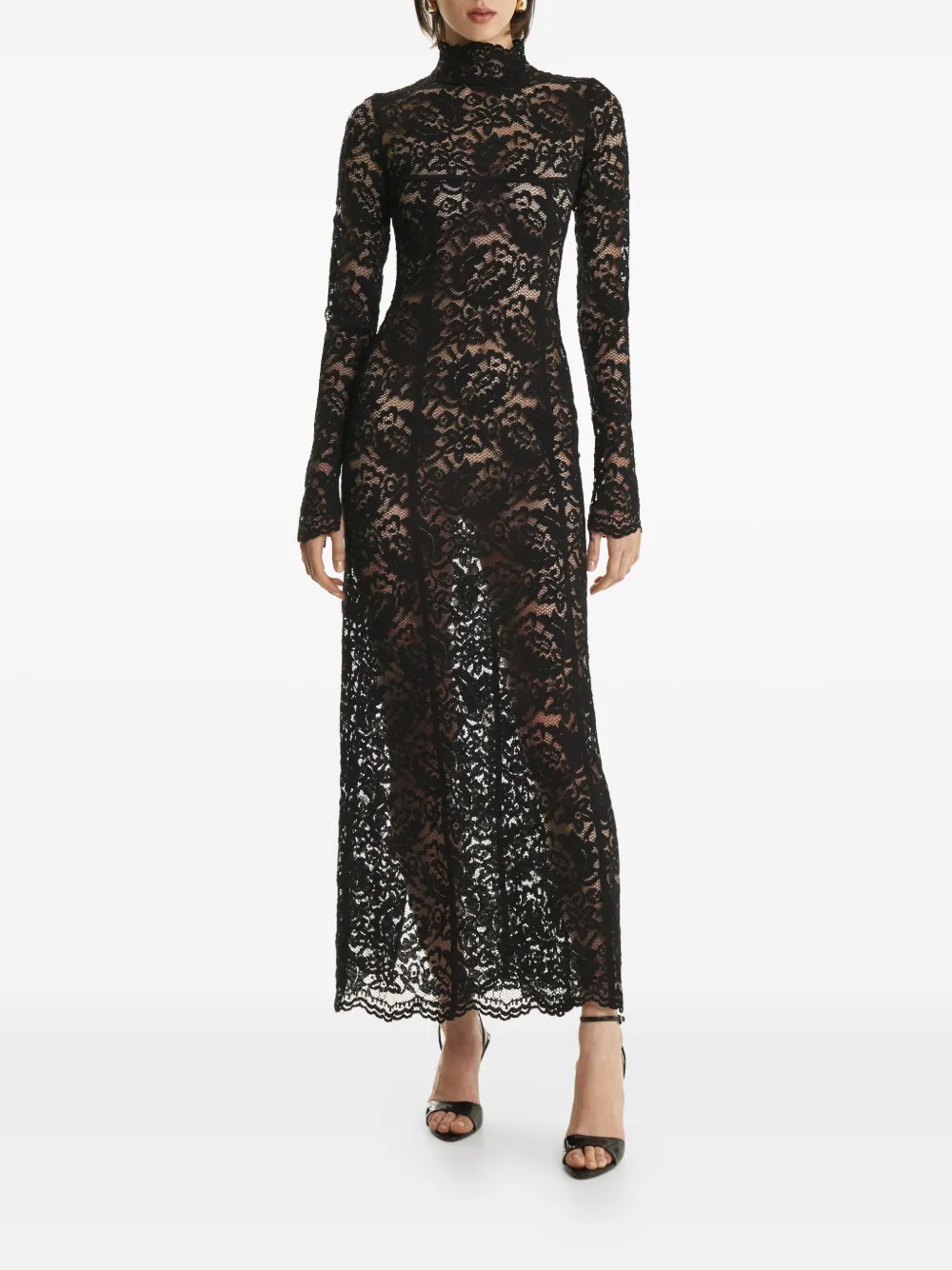 2310 STUDIO high-neck midi dress - Zwart