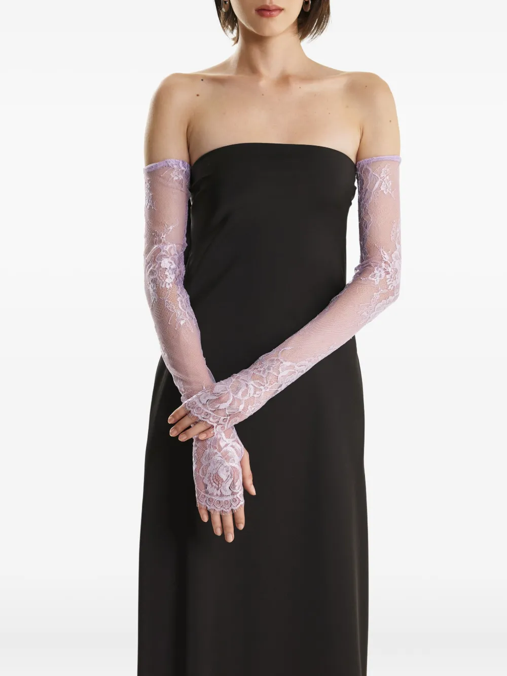 2310 STUDIO floral-trimmed gloves | Purple | Image 1