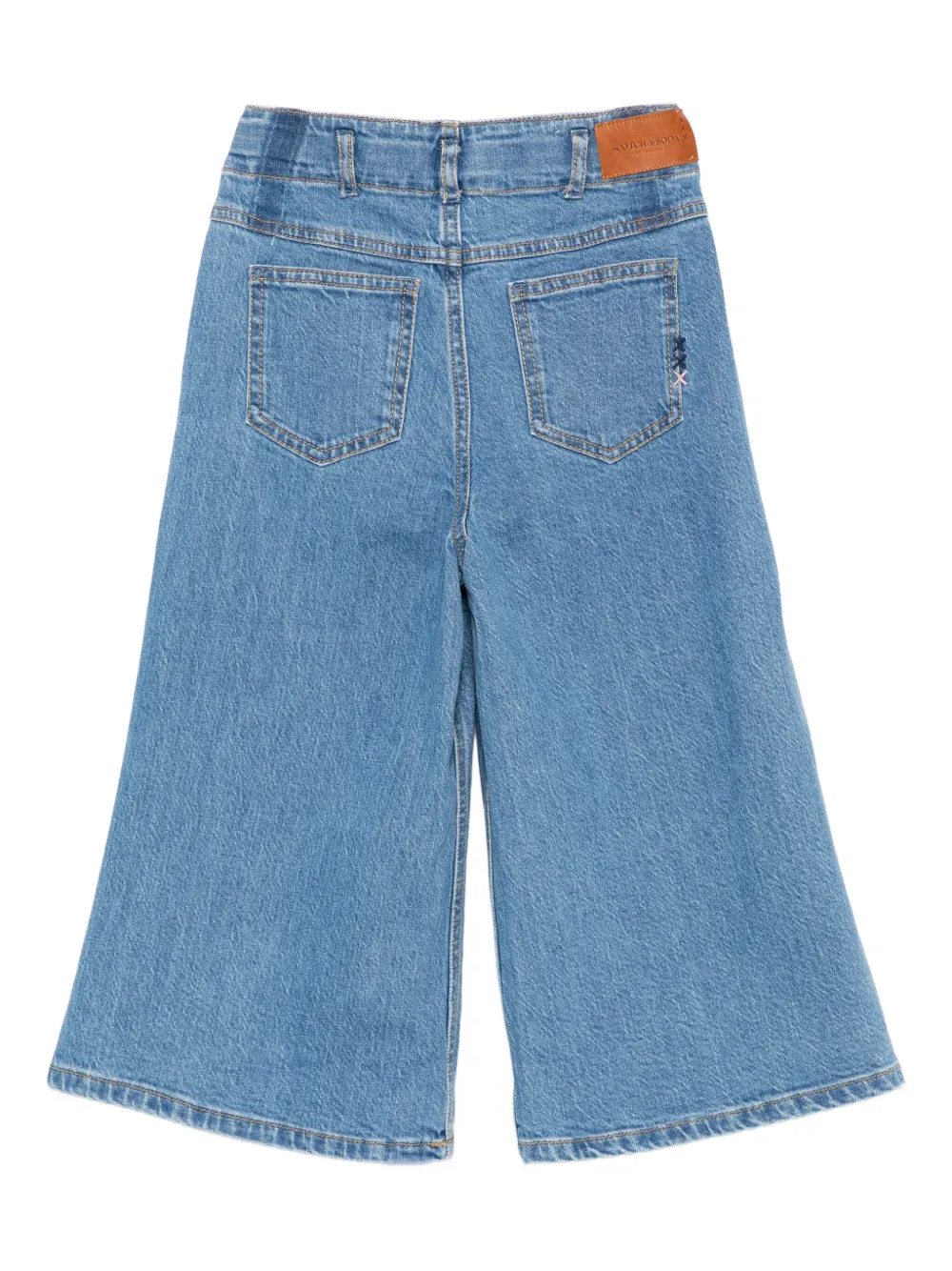 Scotch & Soda Pleated Wide-leg Trousers In Blue