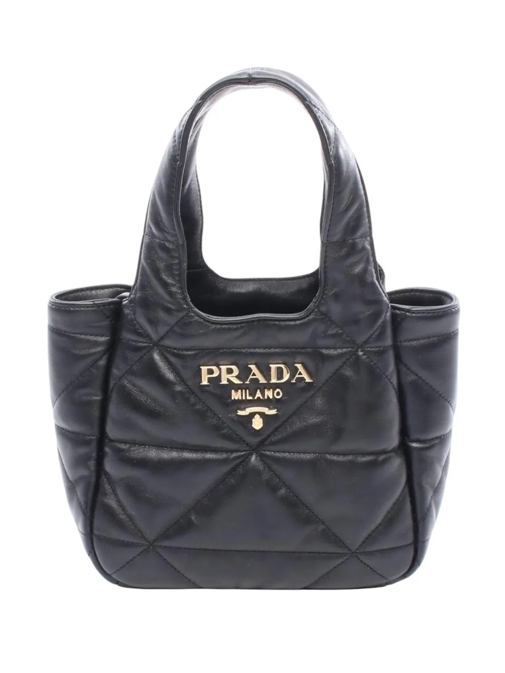Prada Pre-Owned 2000-2025 Small Nappa Leather Topstitch tote bag | Black | Image 1