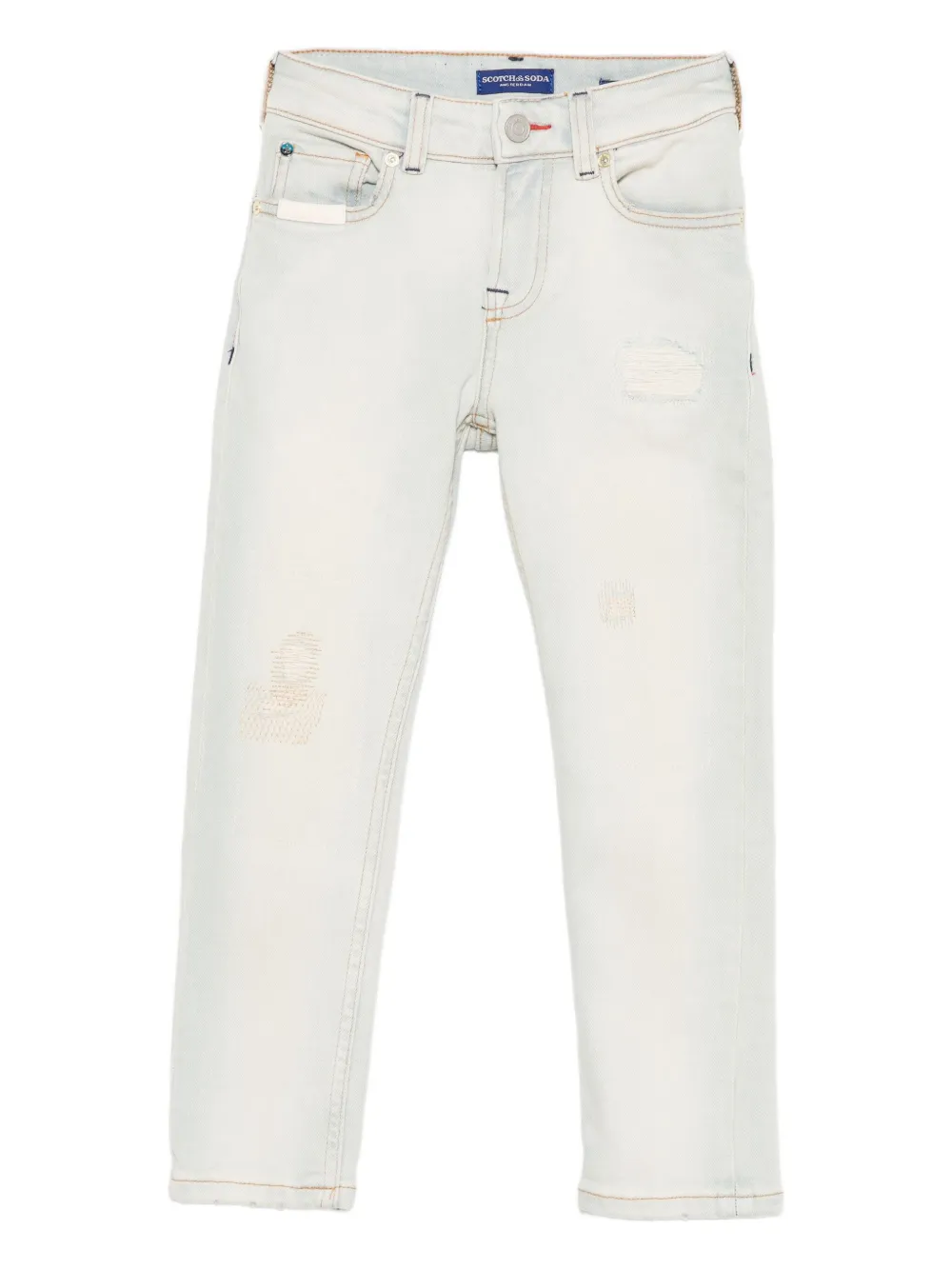 Scotch & Soda Distressed Jeans In Green