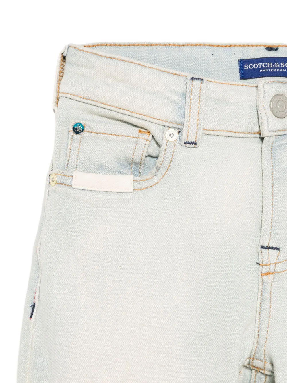 Scotch & Soda Distressed Jeans In Green