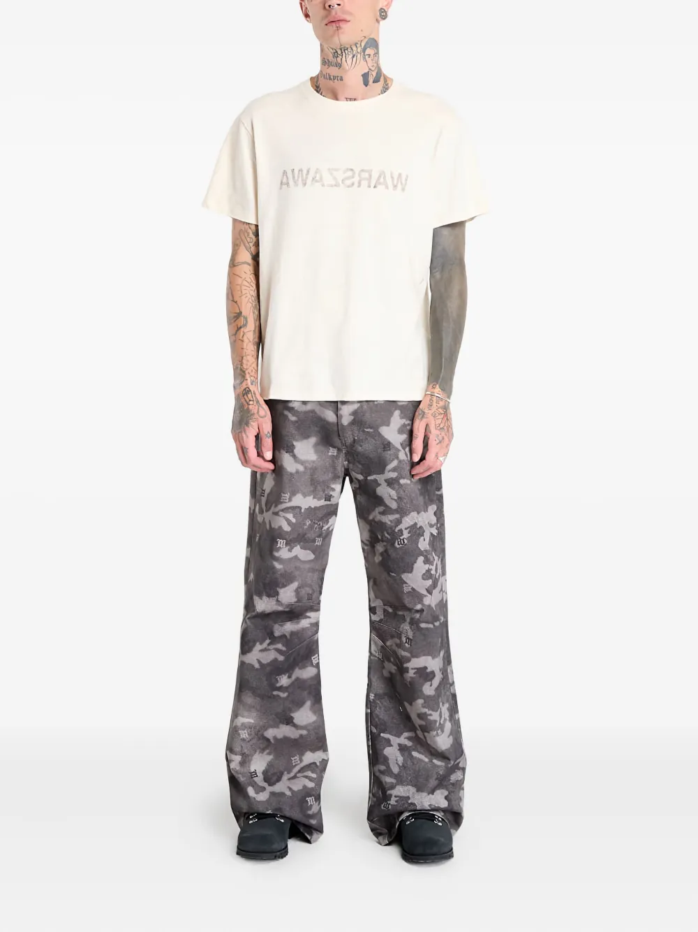 MISBHV Broek met camouflageprint en logodetail - Grijs