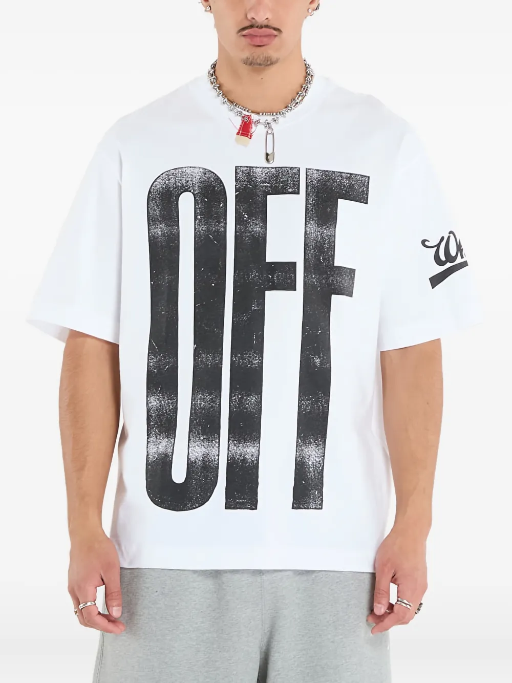 Off-white Big Off Diag Skate T-shirt In White