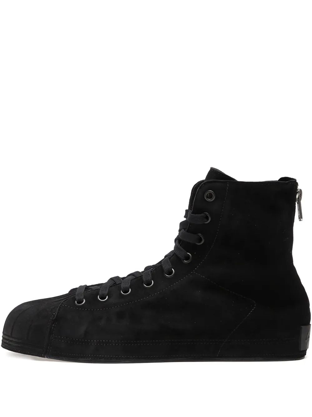 Y-3 lace-up zip trainers Black