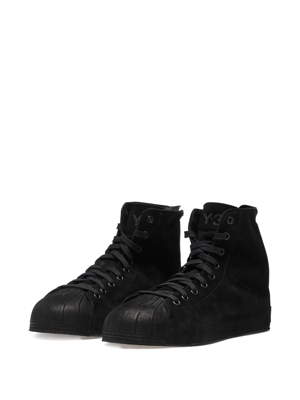 Y-3 lace-up zip trainers Black