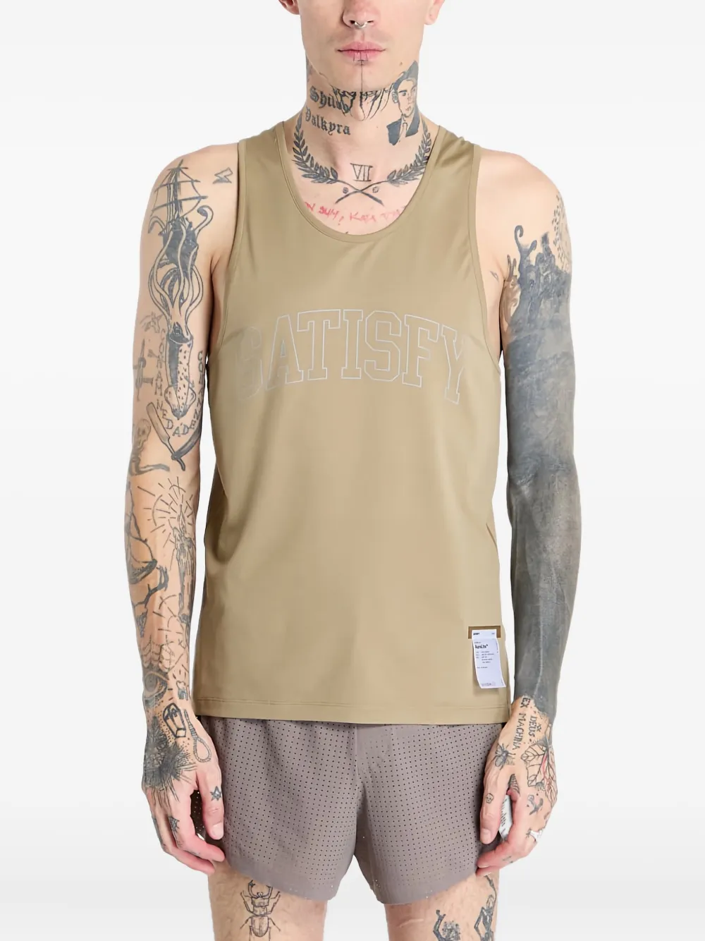 Satisfy AuraLite logo-print tank top | Green | Image 1