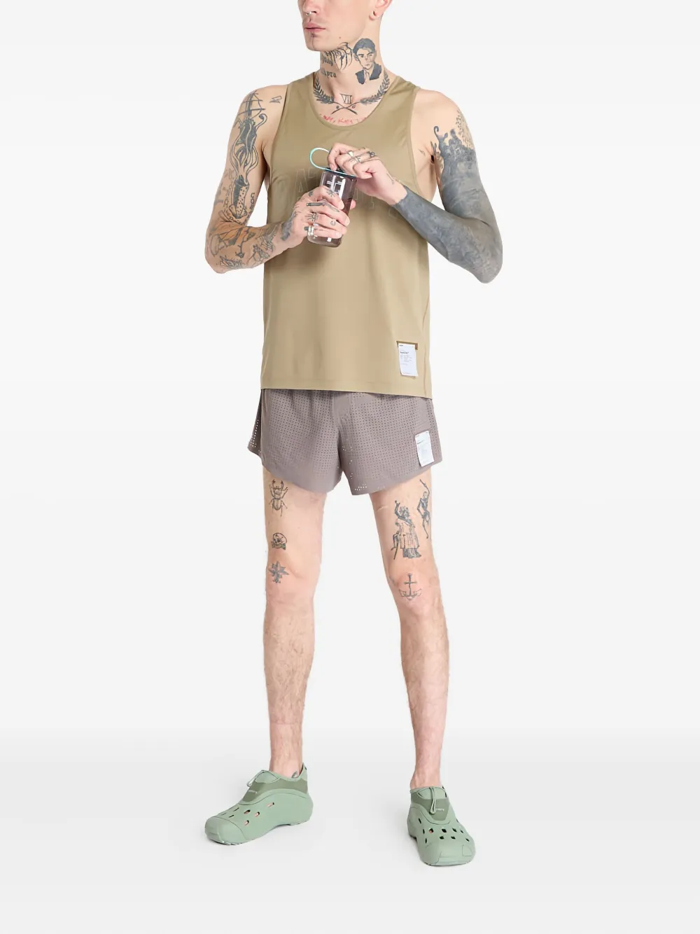 Satisfy AuraLite logo-print tank top - Groen