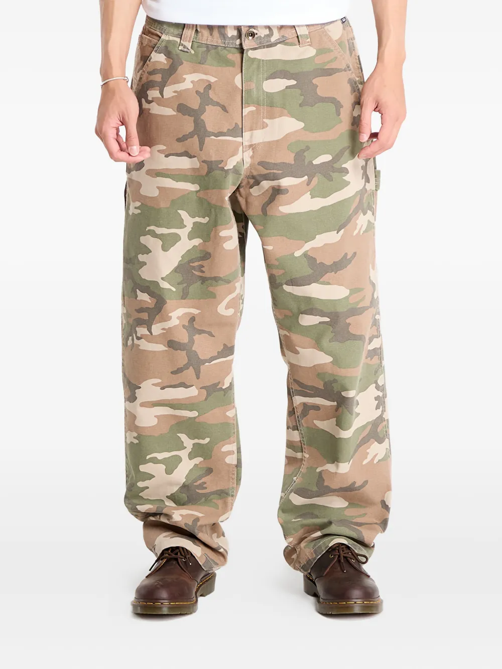 Vans Broek met camouflageprint - Bruin