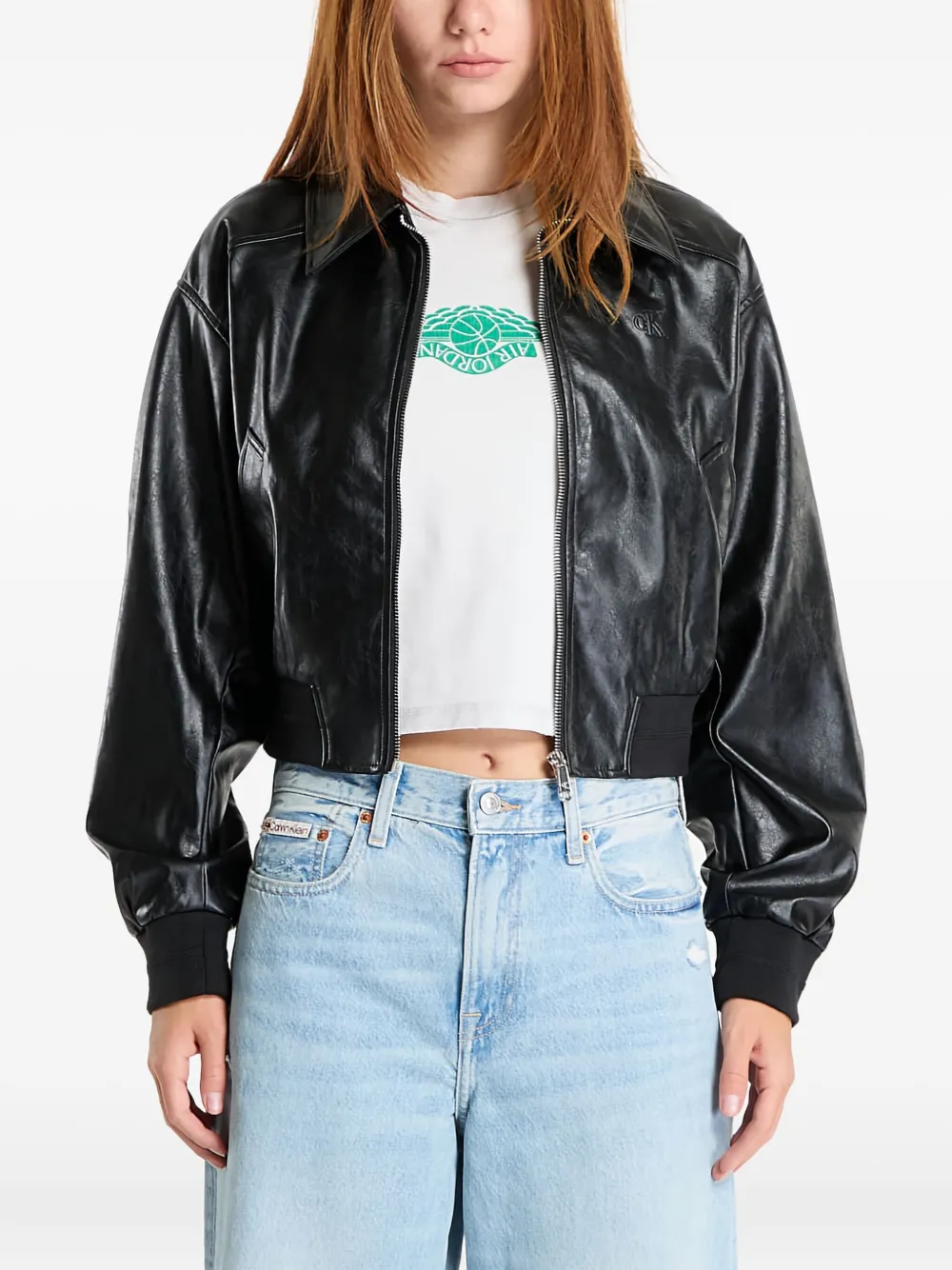Calvin Klein crinkle jacket | Black | Image 1