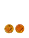CHANEL Pre-Owned 1997 Gold Plated Resin CC Camellia Button Clip On Earrings costume earrings