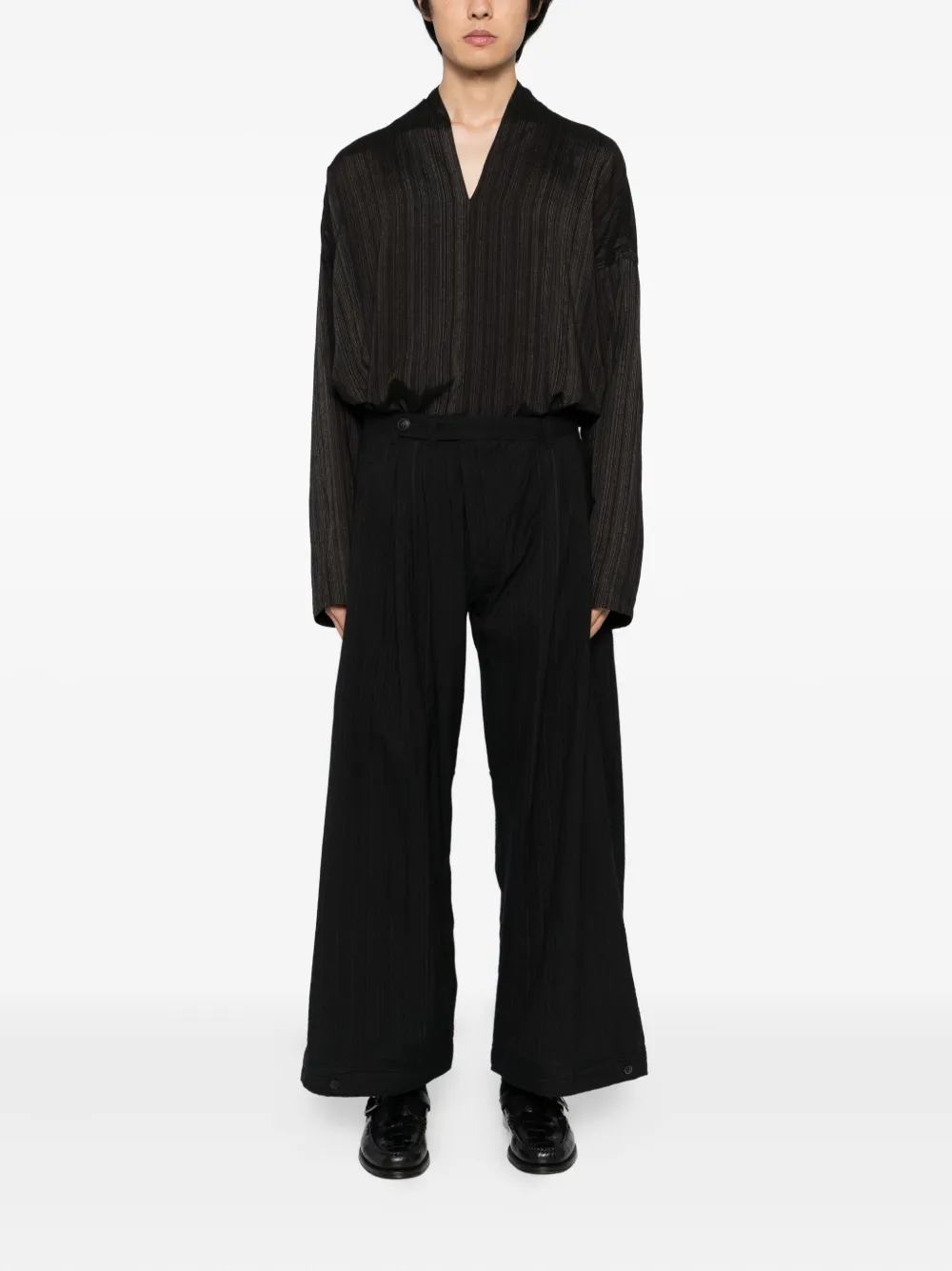 Jan Jan Van Essche pleated wool trousers - Zwart