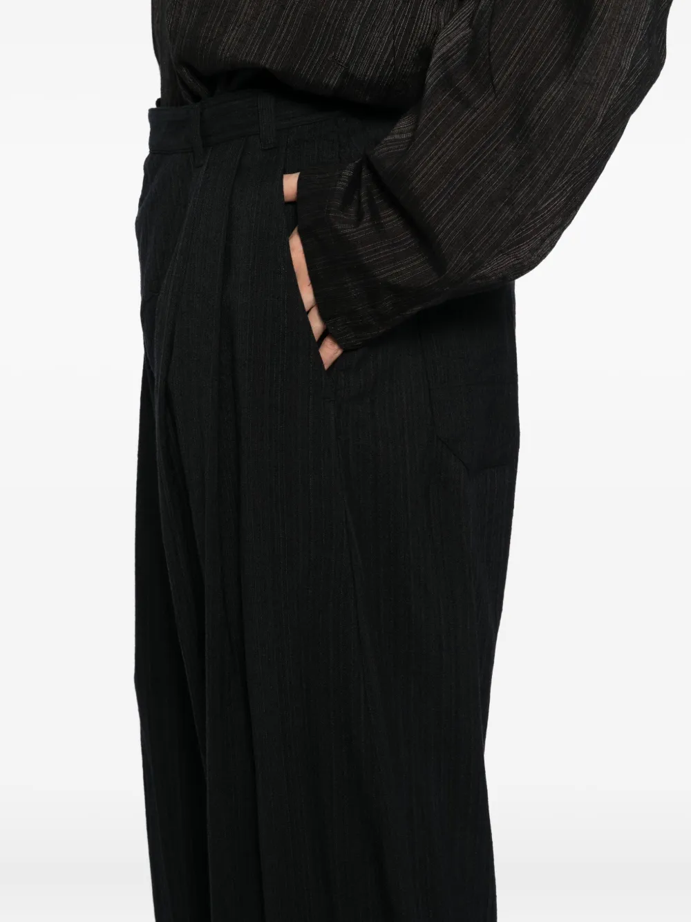 Jan-jan Van Essche Pleated Wool Trousers In Multi
