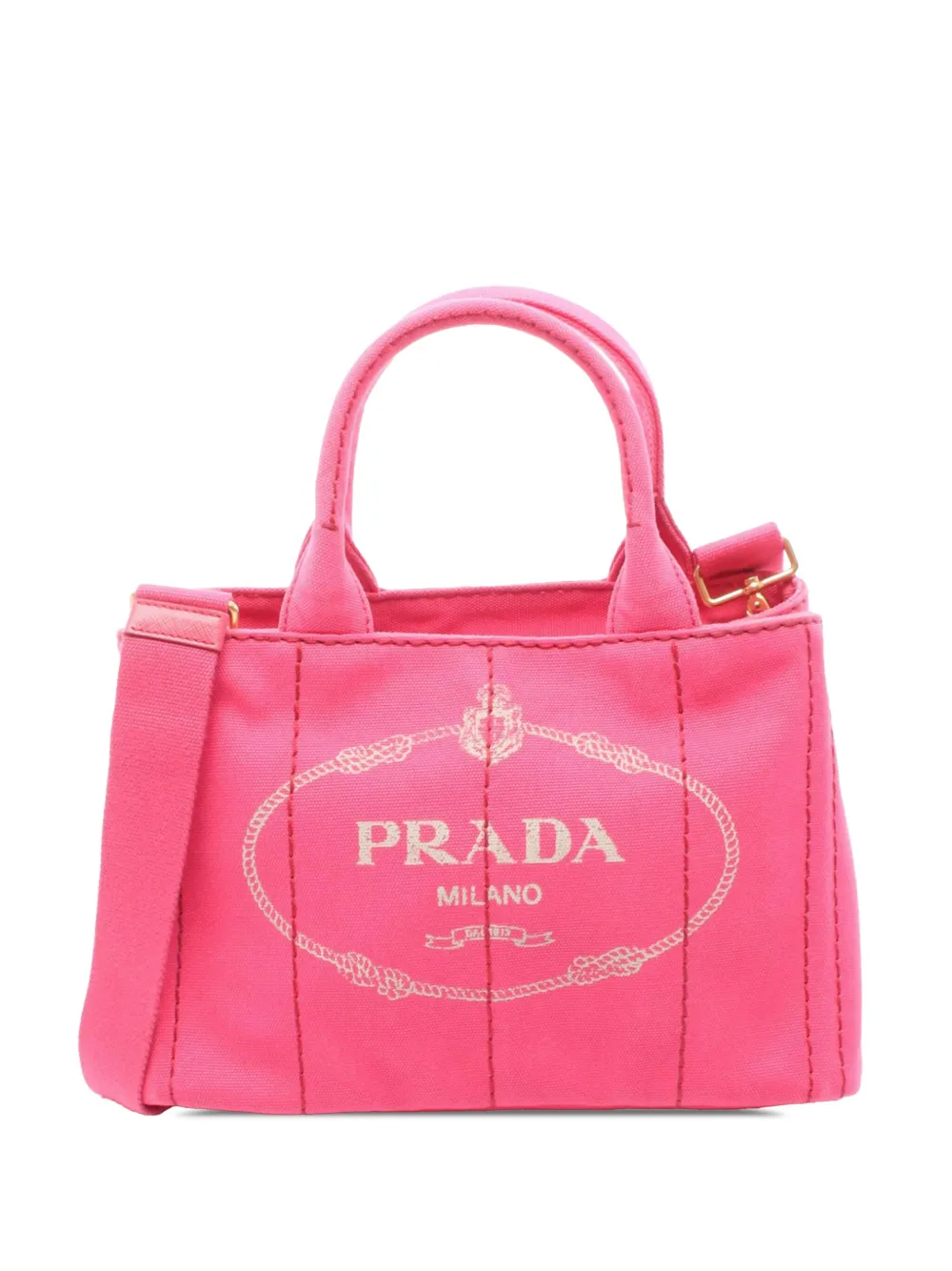 Prada Pre-Owned 2010-2025 Small Canvas Canapa Logo satchel | Pink | Image 1
