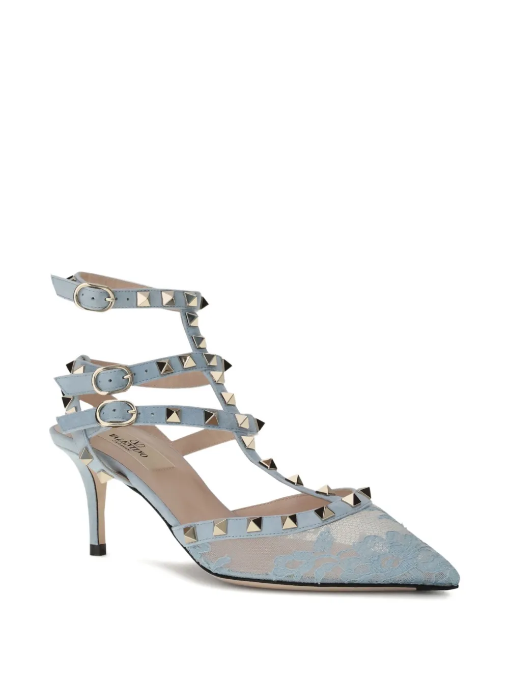 Valentino Garavani 80 mm Rockstud pumps met hak Blauw