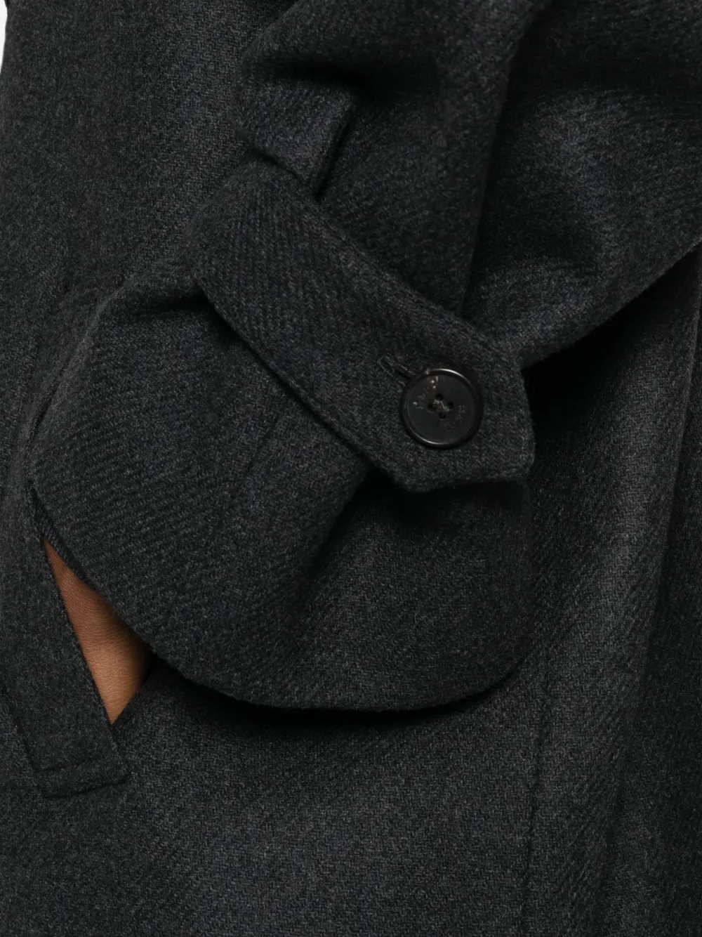 Mark Kenly Domino Tan Raglan-sleeve Single-breasted Coat In Black