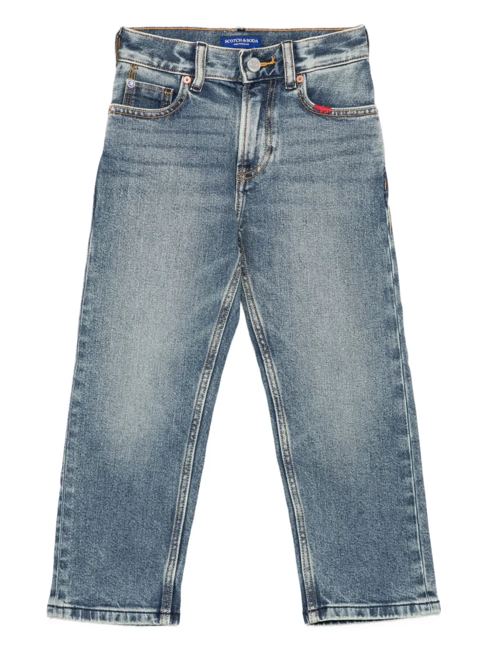 Scotch & Soda Kids' Faded-wash Jeans In Blue