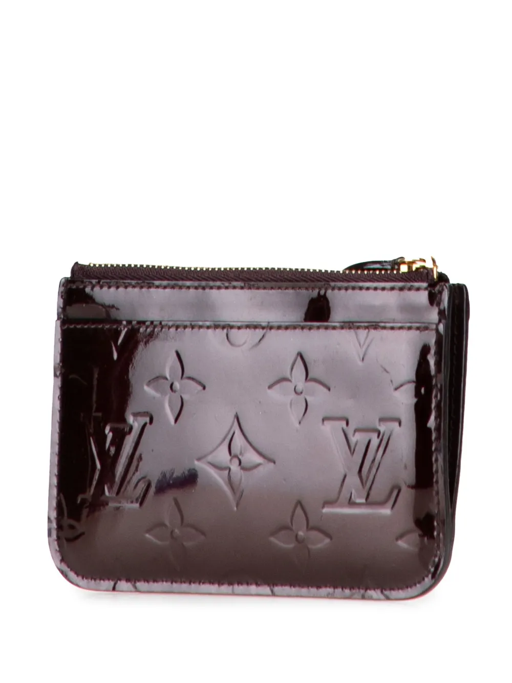 Pre-owned Louis Vuitton 2014 Monogram Vernis Key Pouch Coin Pouch In Purple