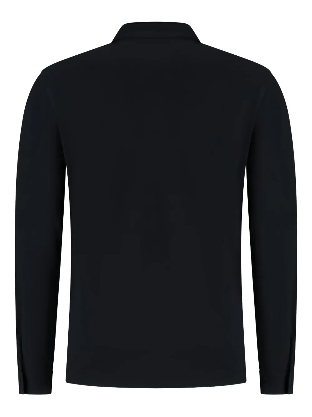 Stone Island long-sleeve logo polo shirt - Zwart