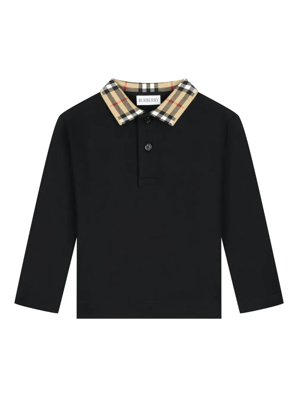 Burberry Kids check-trimmed polo shirt - Nero