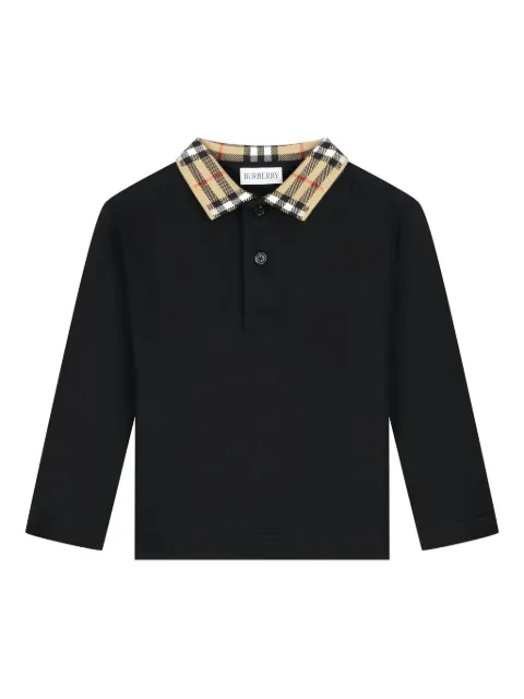 Burberry Kids check-trimmed polo shirt