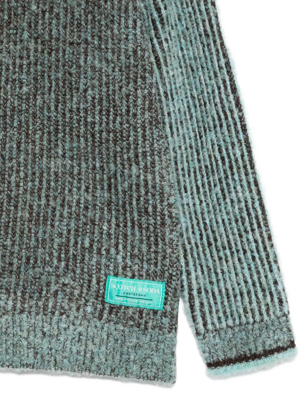 Scotch & Soda Ribbed-knit Sweater In Green
