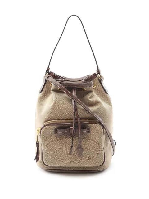 Prada Pre-Owned شنطة باكيت 'كانفا لوغو باو' برباط وحمالة كتف 2013-2025