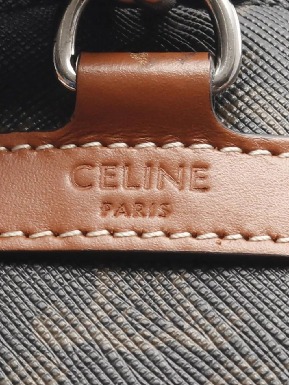 Pre-owned Celine 2018-2025 Triomphe Coated Canvas Cylinder Crossbody Bag In Brown