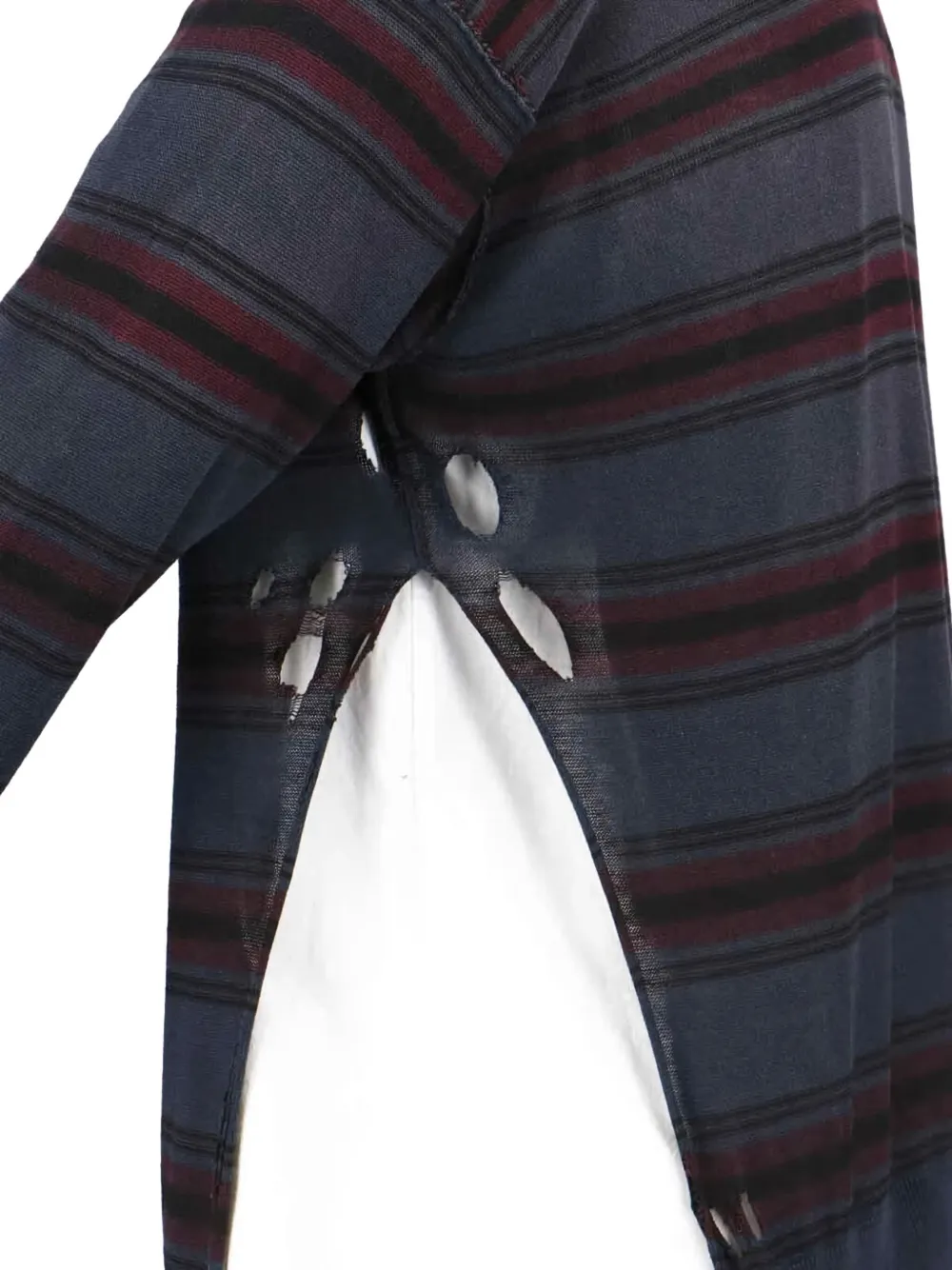 Balenciaga Striped Crewneck Sweater Long Sleeves In Blue