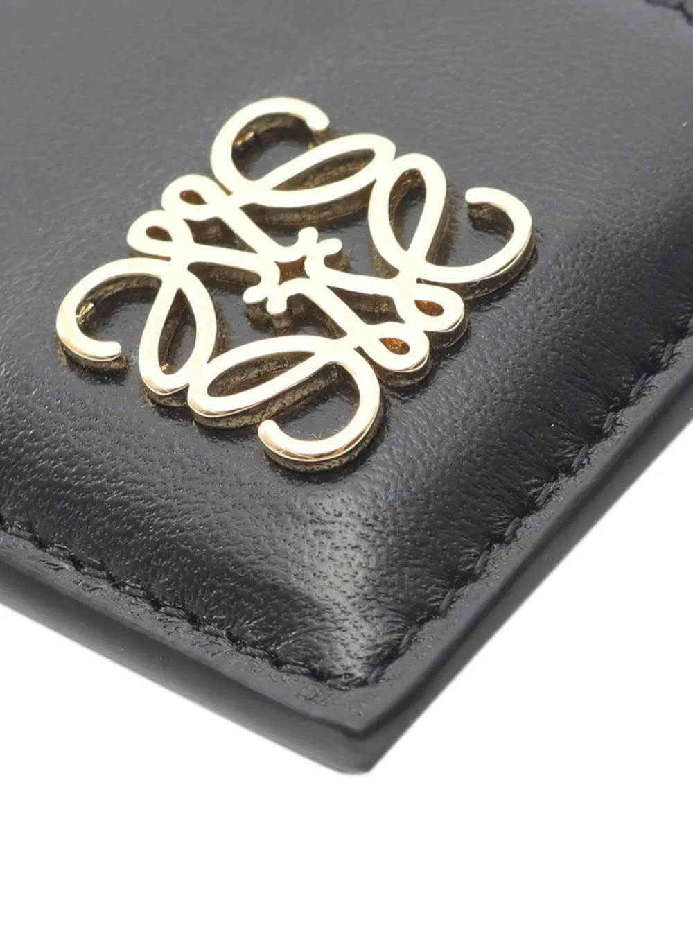 Pre-owned Loewe 2010-2025 Nappa Puffer Anagram Case Card Holder In Black