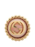Gucci Pre-Owned 2000-2015 Gold Plated Resin and Rhinestones Interlocking G Single Push Back Earring costume earrings