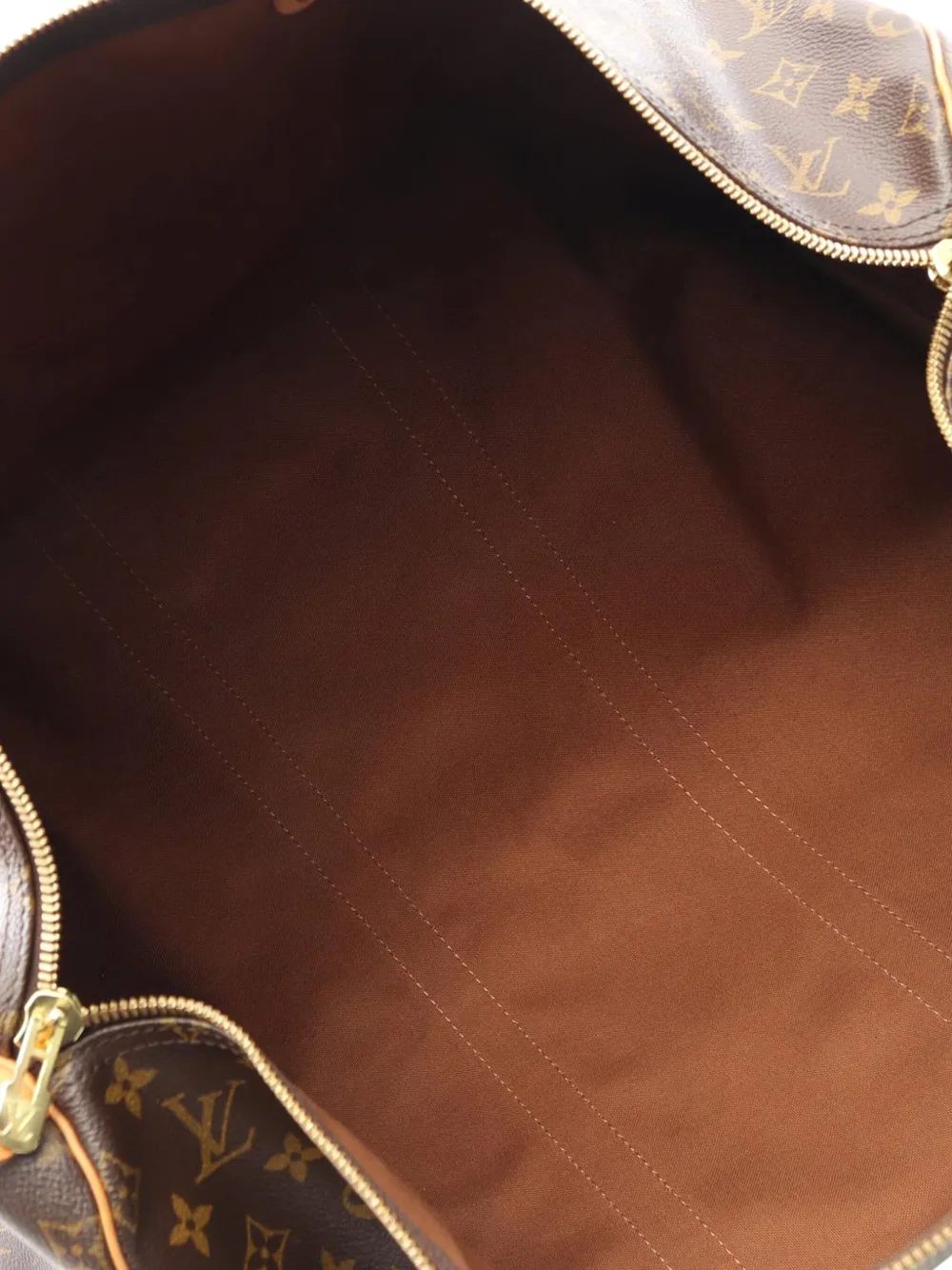 Pre-owned Louis Vuitton 2002 Monogram Keepall 55 Travel Bag In Brown