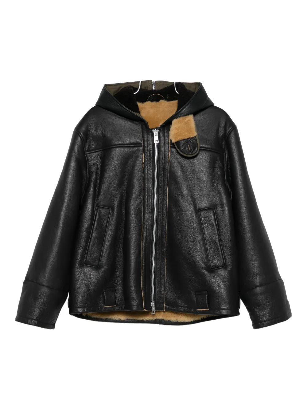 Our Legacy Hooded Shearling Jacket In Black