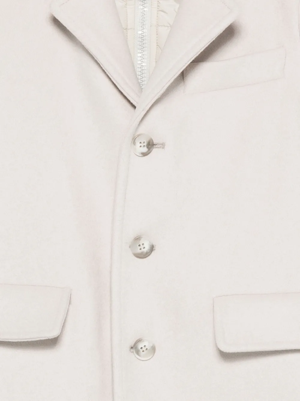 Fay Button-fastening Pocket Coat In Neutral