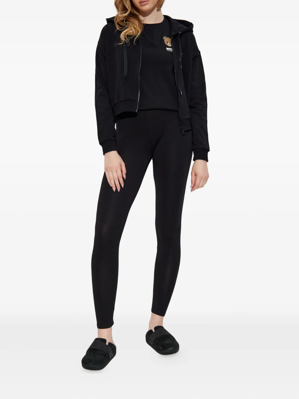 Moschino T-shirt met teddy-logo Zwart