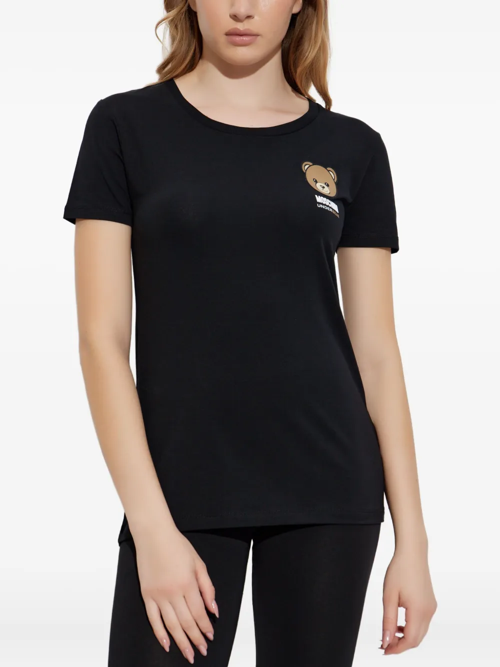 Moschino T-shirt met teddy-logo Zwart